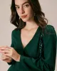 The Green V Neck Button Shirt Mini Dress sold by rihoas