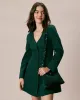 The Green V Neck Button Shirt Mini Dress sold by rihoas