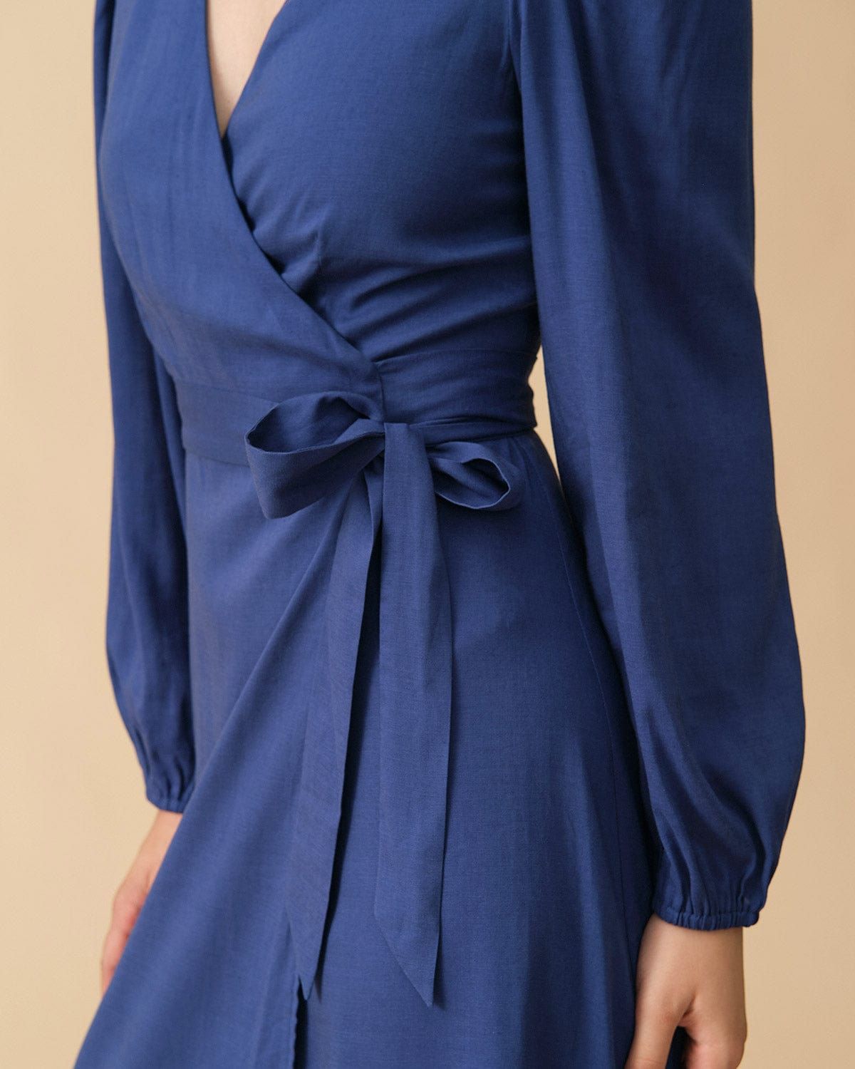The Tie Waist Long Sleeve Maxi Dress sold by rihoas product image thumbnail 2