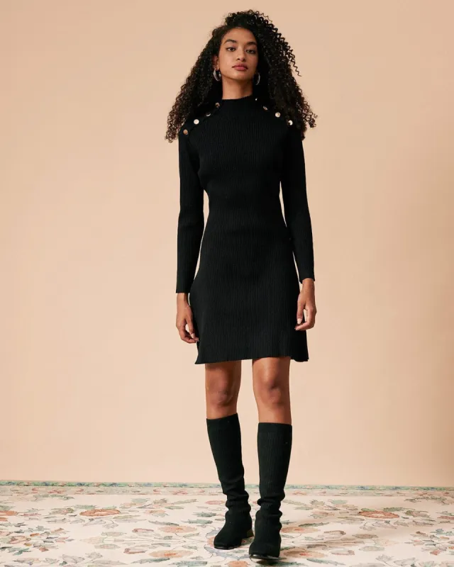 The Ribbed Mock Neck Long Sleeve Mini Dress sold by rihoas
