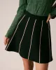 The Black High Waisted Contrast Mini Skirt sold by rihoas