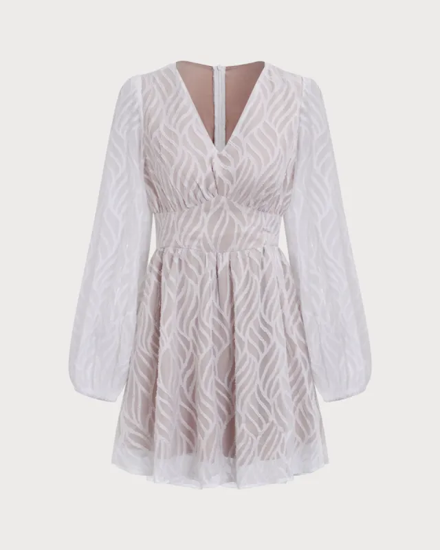 Women's White V-Neck See-through Mini Dress sold by rihoas