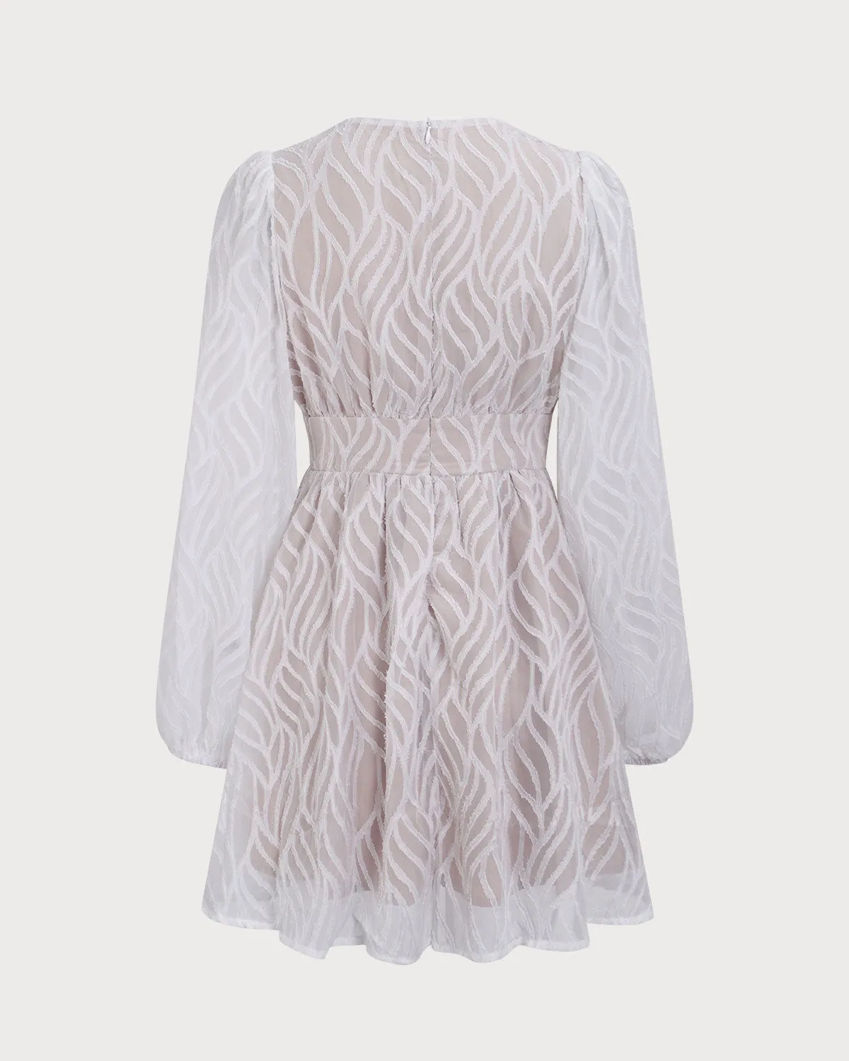 Women's White V-Neck See-through Mini Dress sold by rihoas product image thumbnail 2