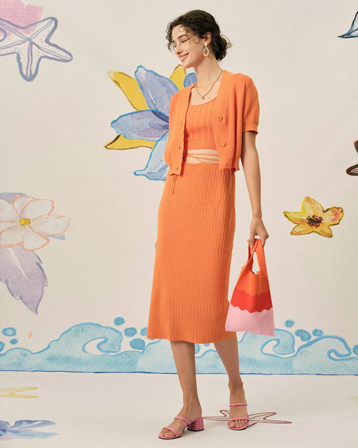 The Solid Color Knit Crop Tank Top sold by rihoas product image thumbnail 4