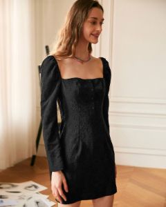 The Plain Squareneck Puff Sleeve Mini Dress sold by rihoas