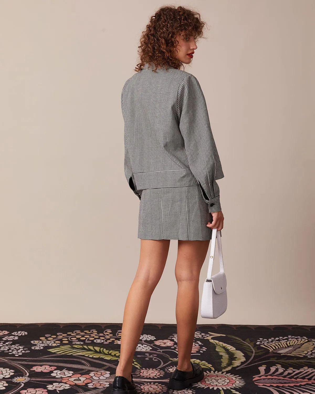 The Black Lapel Houndstooth Button Jacket sold by rihoas product image thumbnail 4