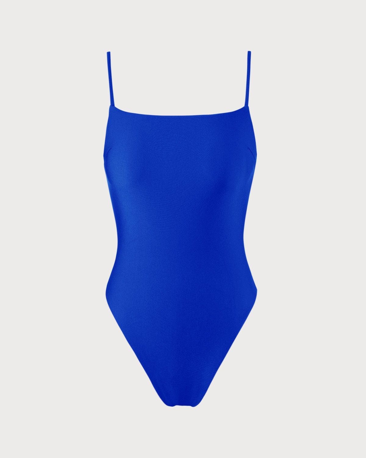 The Navy Square Collar Backless One-Piece Swimsuit sold by rihoas product image thumbnail 5