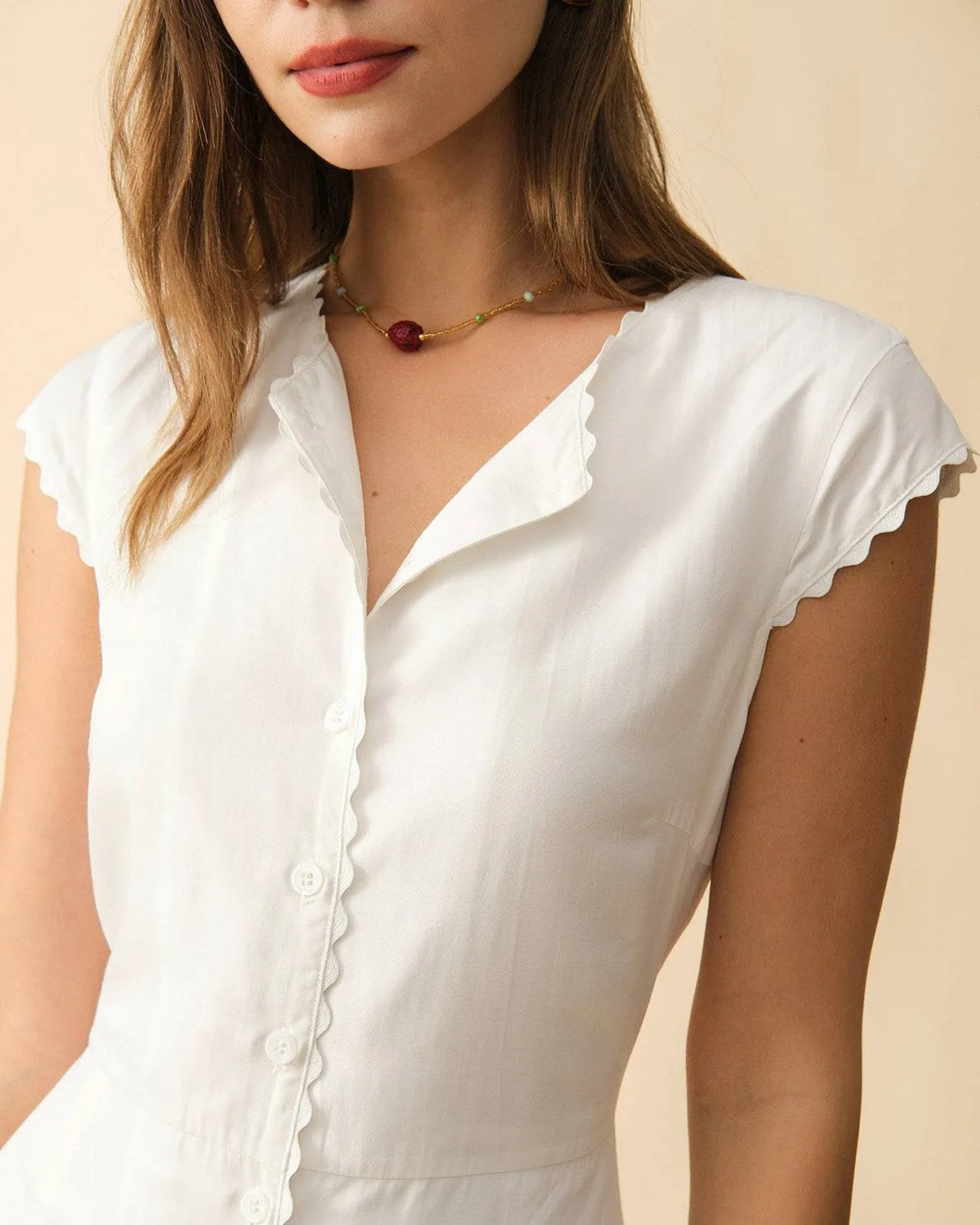 The Solid Color Lapel Midi Dress sold by rihoas product image thumbnail 2