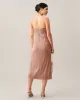 The Pink Wave Textured Pearl Strap Midi Dress sold by rihoas