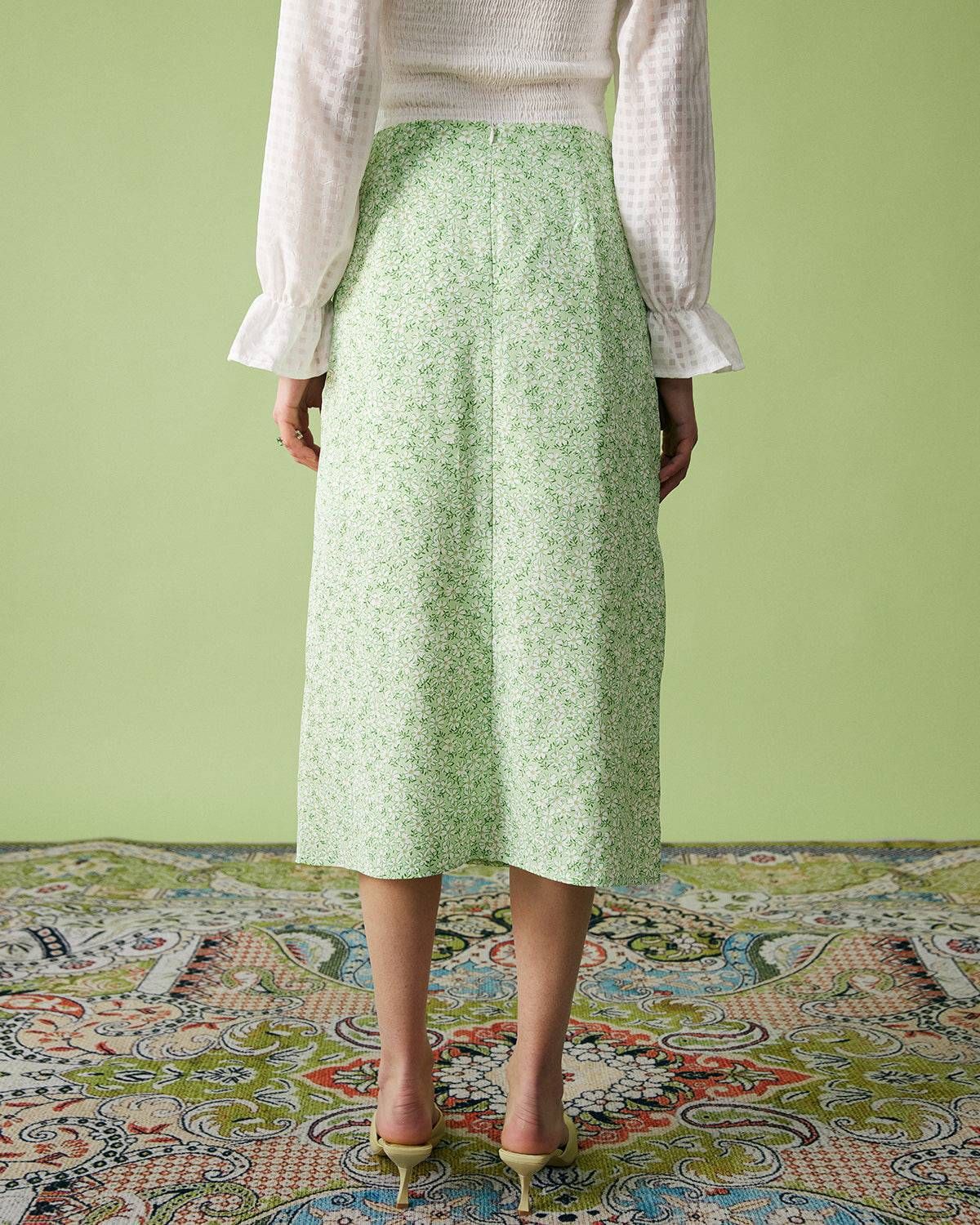 The Ruched Split Floral Skirt sold by rihoas product image thumbnail 7