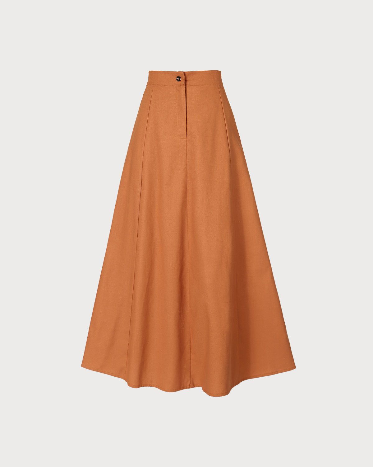 The Orange High Waisted Pockets Midi Skirt sold by rihoas product image thumbnail 7