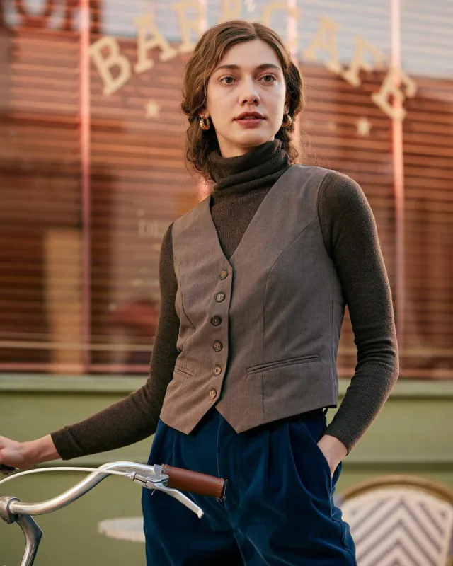 The Asymmetrical Hem Cropped Vest sold by rihoas