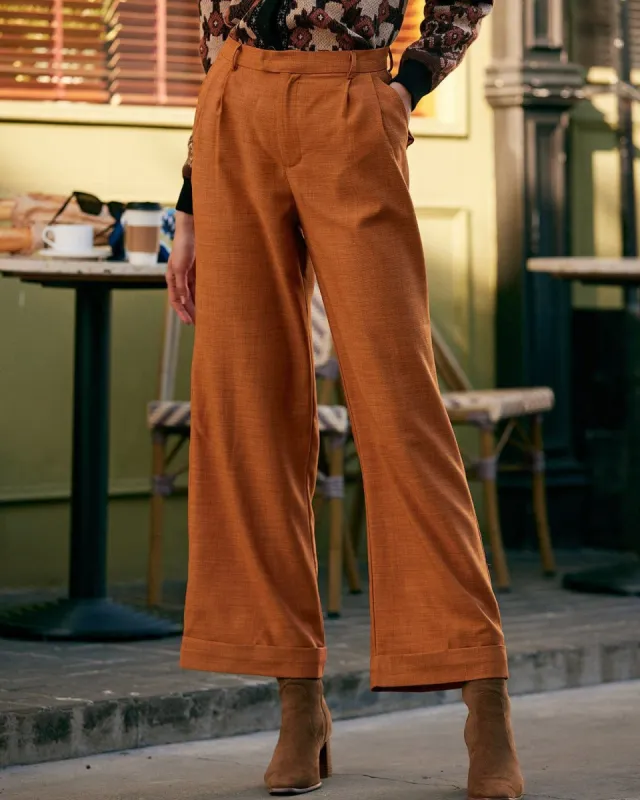 The Solid High Waisted Pleated Front Pants sold by rihoas