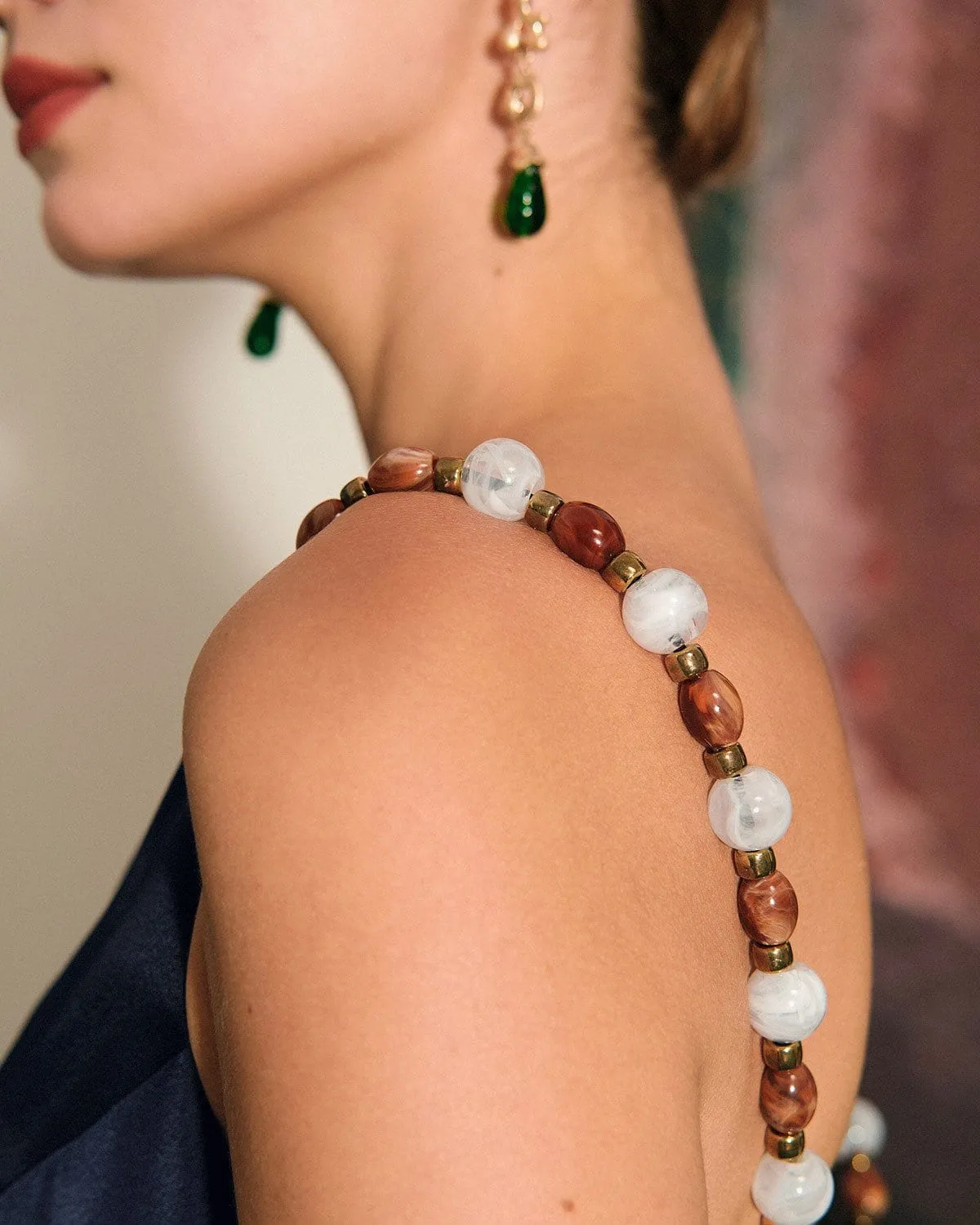 The Beaded Strap Satin Maxi Dress sold by rihoas product image thumbnail 2