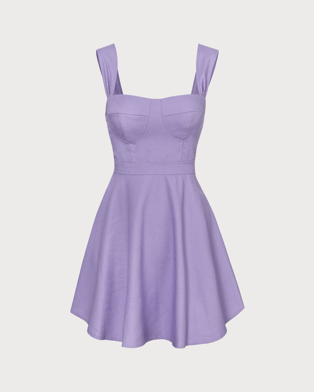 The Purple Sweetheart Neck A-Line Mini Dress sold by rihoas product image thumbnail 6