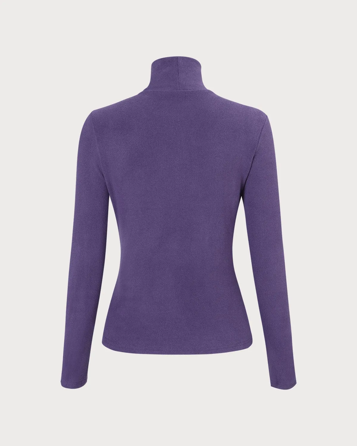 The Purple High Neck Cutout Knit Top sold by rihoas product image thumbnail 3