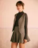 The Khaki Elastic Waist Pleated Mini Skirt sold by rihoas