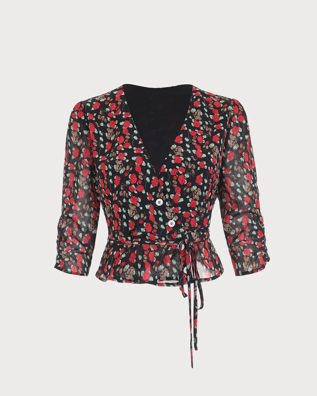 The Button-Up Floral Blouse sold by rihoas product image thumbnail 7