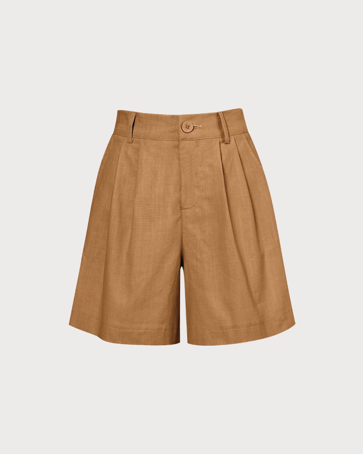 The Solid High Waisted Pleated Pockets Shorts sold by rihoas product image thumbnail 6