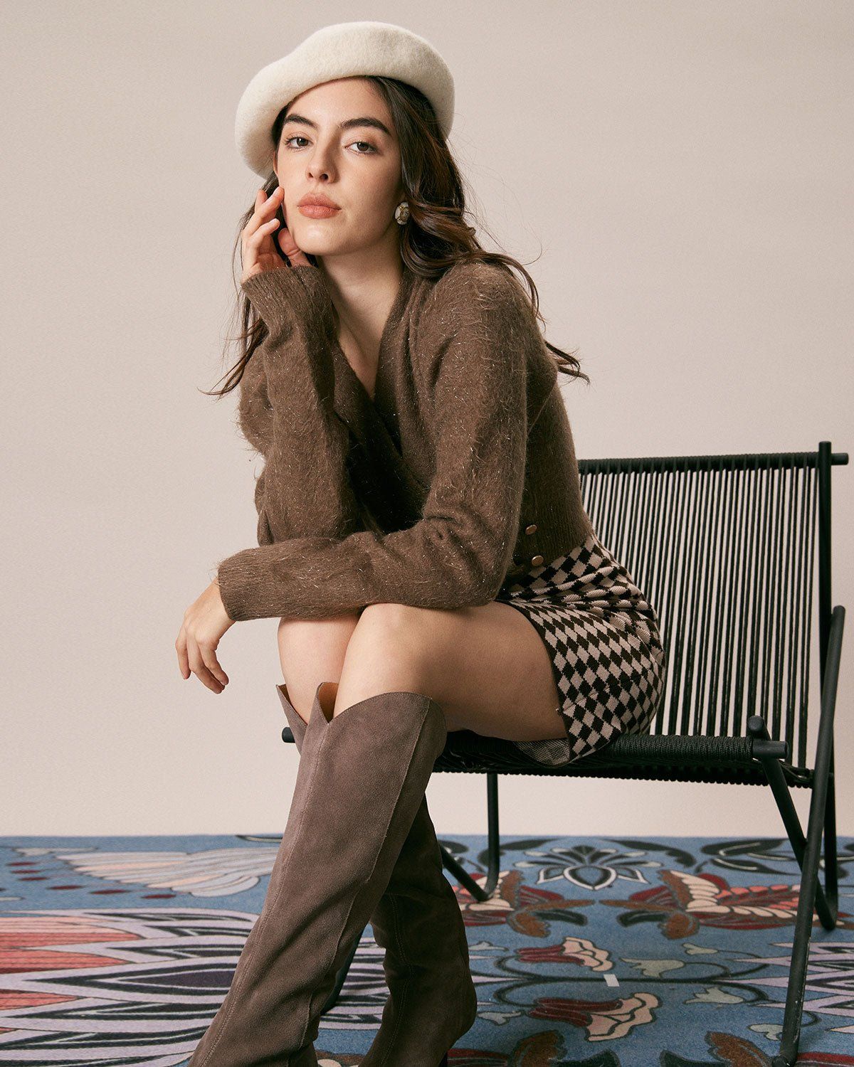 The Coffee V Neck Button Wrap Knit Top sold by rihoas product image thumbnail 4