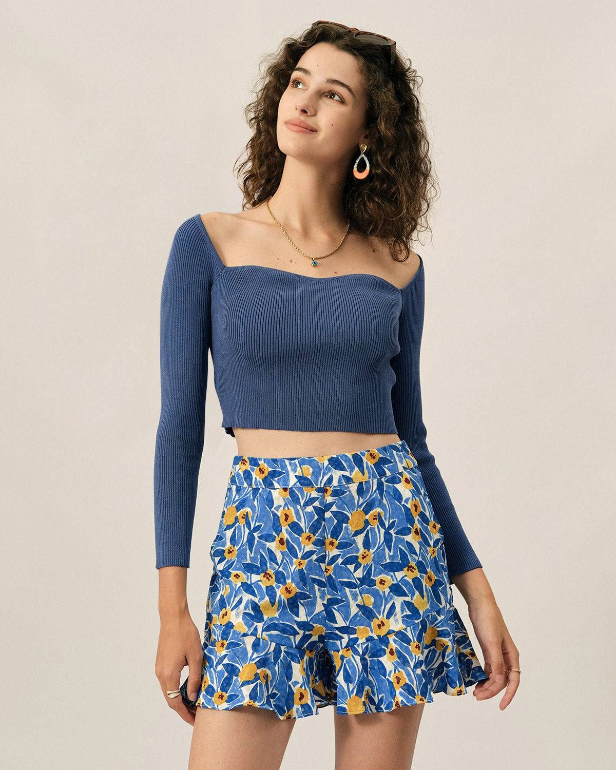 The Sweetheart Neck Knit Top sold by rihoas