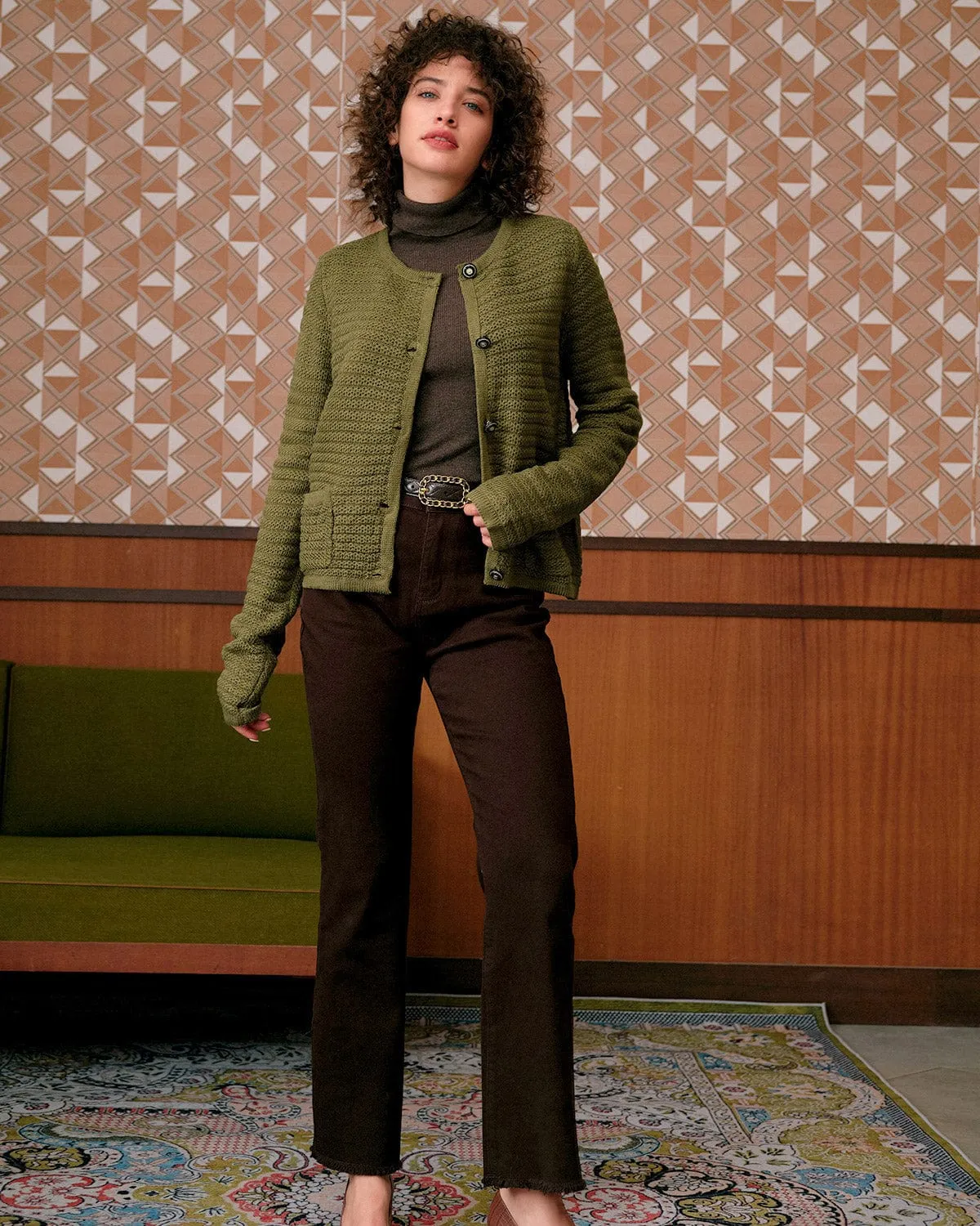 The Solid High Waisted Flare Jeans sold by rihoas product image thumbnail 4