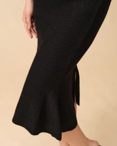 The Ribbed Fishtail-hem Skirt sold by rihoas