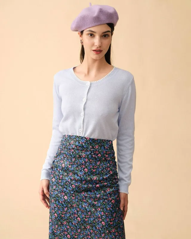 The Plain Round Neck Single-breasted Cardigan sold by rihoas