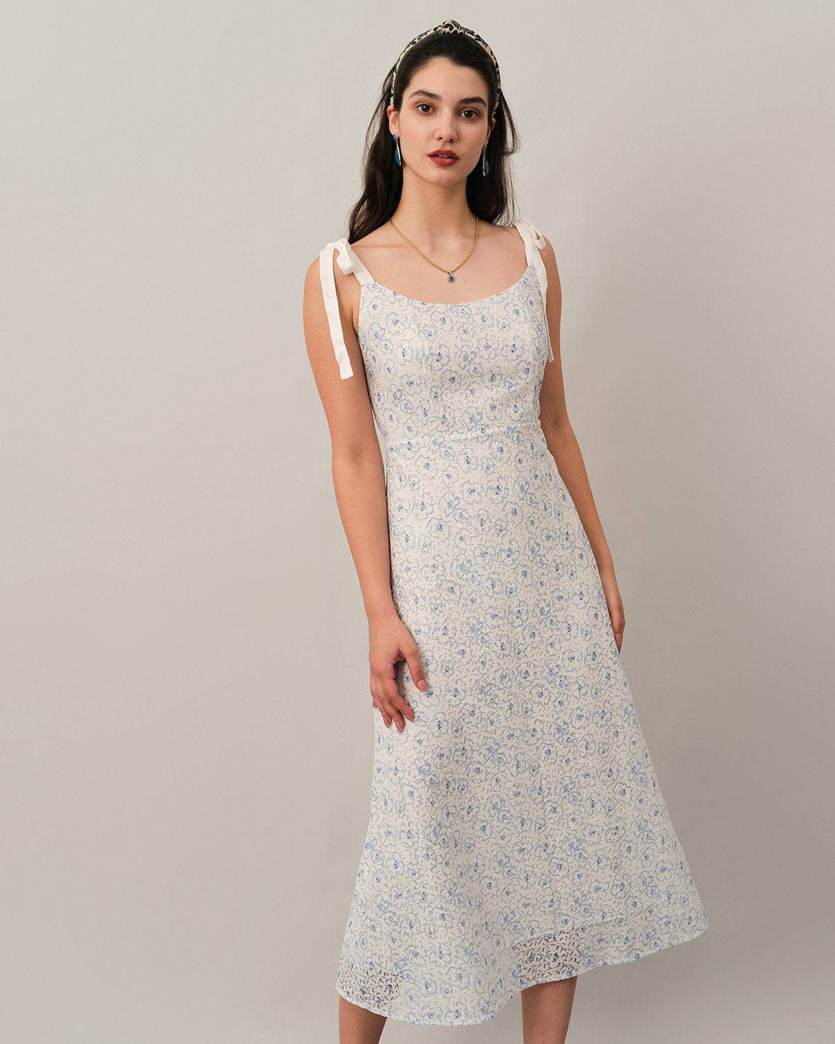 The Jacquard Tie Strap Backless Maxi Dress sold by rihoas product image thumbnail 4