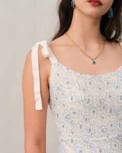 The Jacquard Tie Strap Backless Maxi Dress sold by rihoas