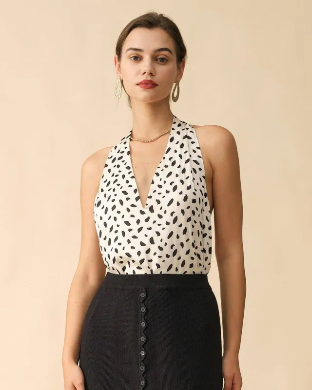 The Leopard Print Halter Top sold by rihoas