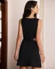 The Black Boat Neck Lace Cutout Mini Dress sold by rihoas