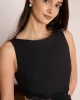 The Black Boat Neck Lace Cutout Mini Dress sold by rihoas