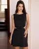 The Black Boat Neck Lace Cutout Mini Dress sold by rihoas