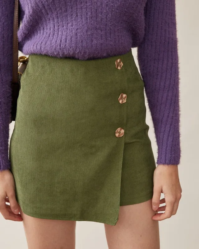 The Button Detailed A-line Skirt sold by rihoas