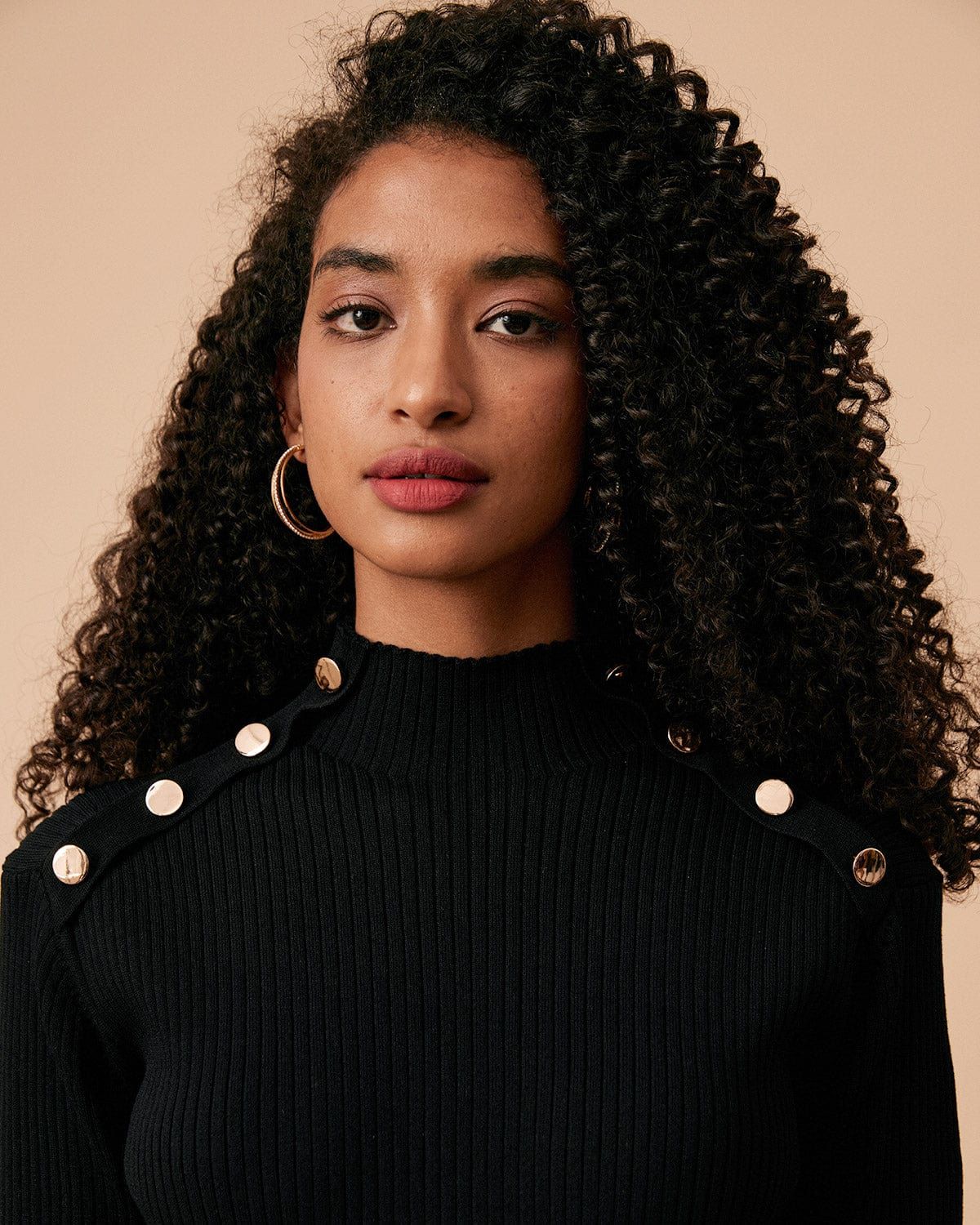 The Ribbed Mock Neck Long Sleeve Mini Dress sold by rihoas product image thumbnail 2