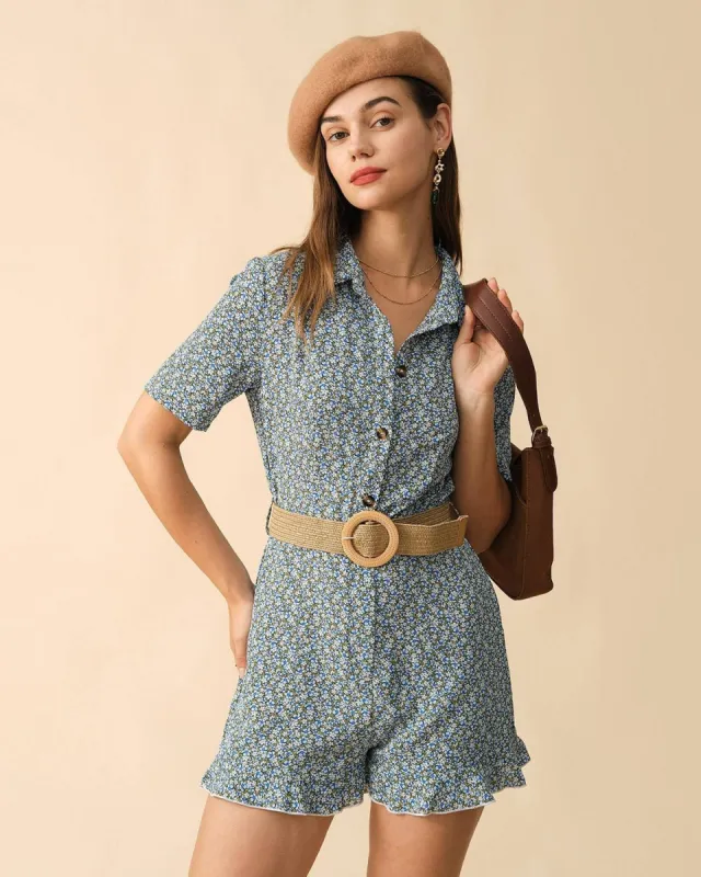 The Retro Floral Ruffle Rompers made by rihoas