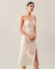 The Wave Textured Pearl Strap Midi Dress sold by rihoas