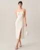 The Wave Textured Pearl Strap Midi Dress sold by rihoas