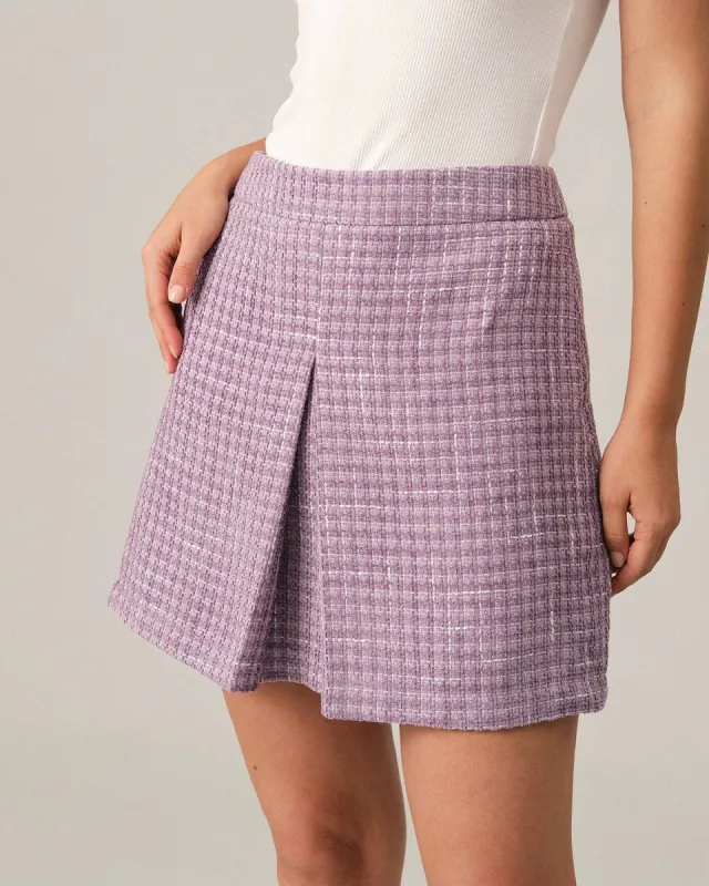 The Plaid Tweed Mini Skirt sold by rihoas
