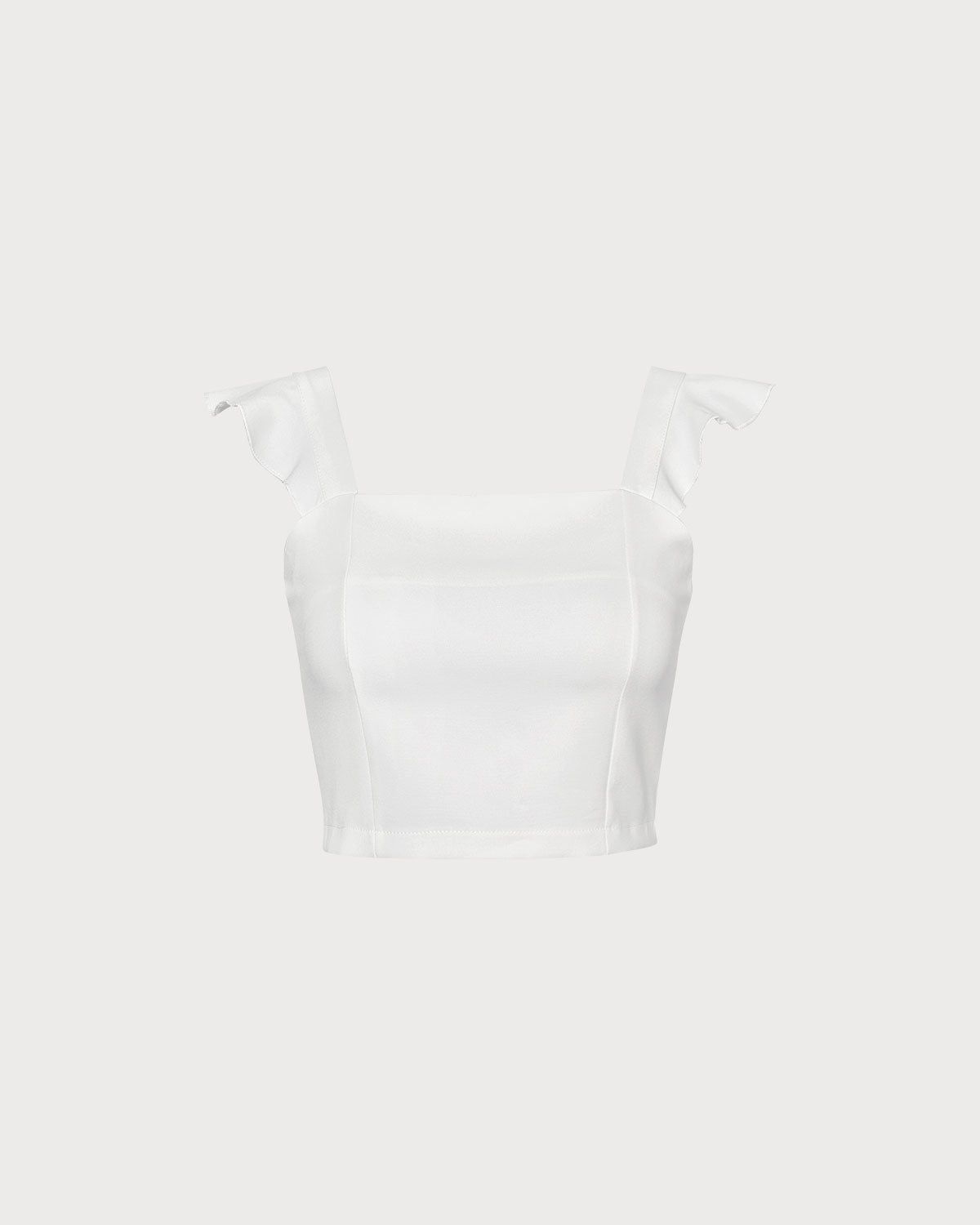 The White Flounce Butterfly Sleeve Tank Top sold by rihoas product image thumbnail 3