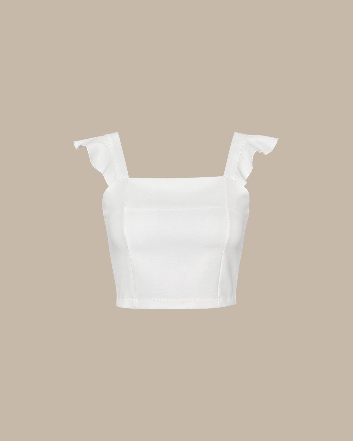 The White Flounce Butterfly Sleeve Tank Top sold by rihoas