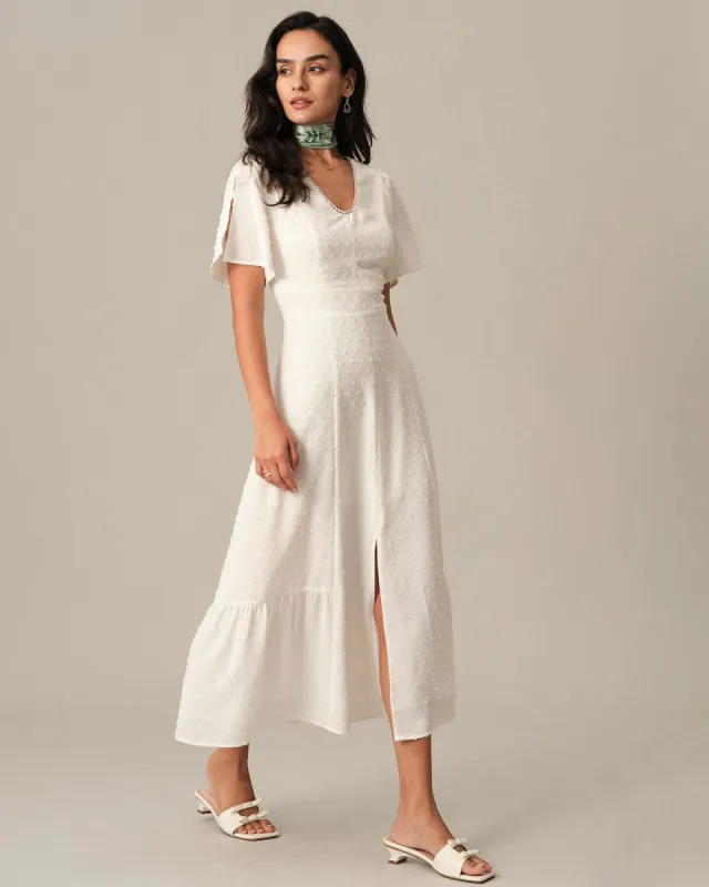 The Solid High Waisted Split Maxi Dress made by rihoas