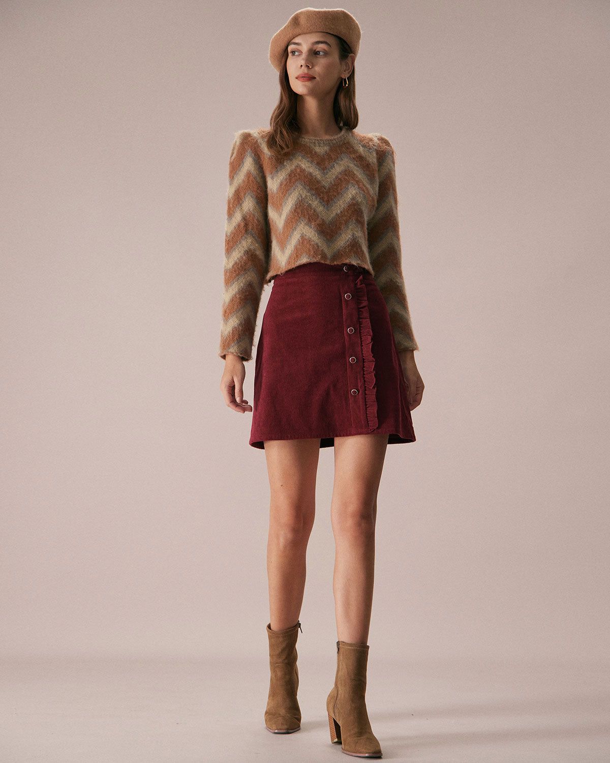 The Yellow Crew Neck Striped Crop Knit Top sold by rihoas product image thumbnail 2