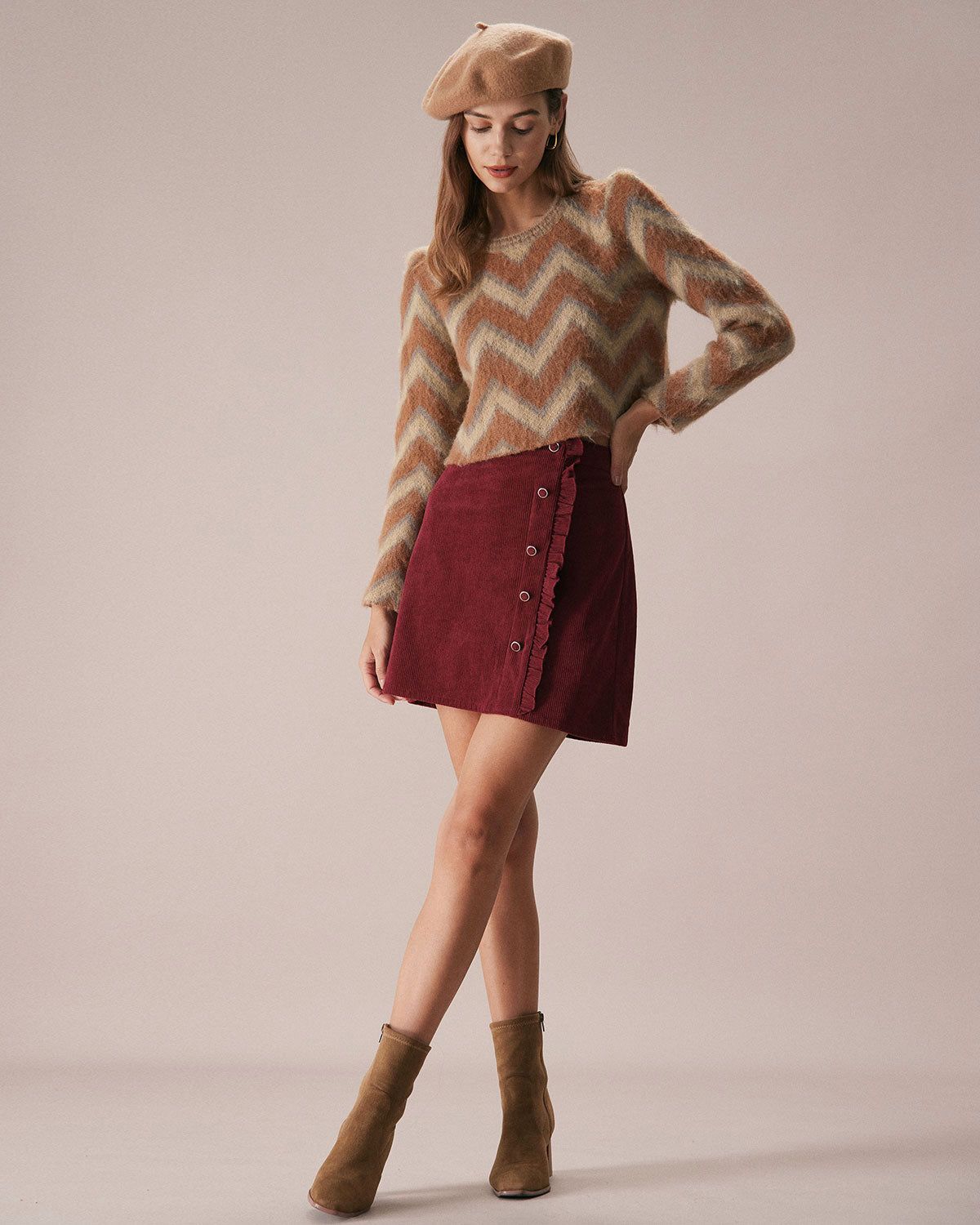 The Yellow Crew Neck Striped Crop Knit Top sold by rihoas product image thumbnail 3