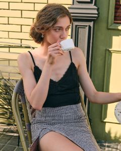 The Solid Lace Cami Top sold by rihoas