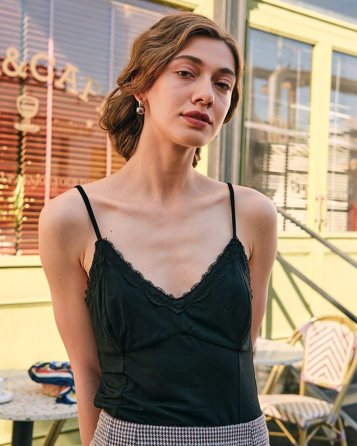 The Solid Lace Cami Top sold by rihoas