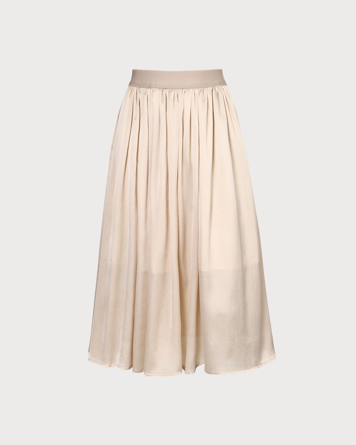 The Apricot High Waisted Pleated Midi Skirt sold by rihoas