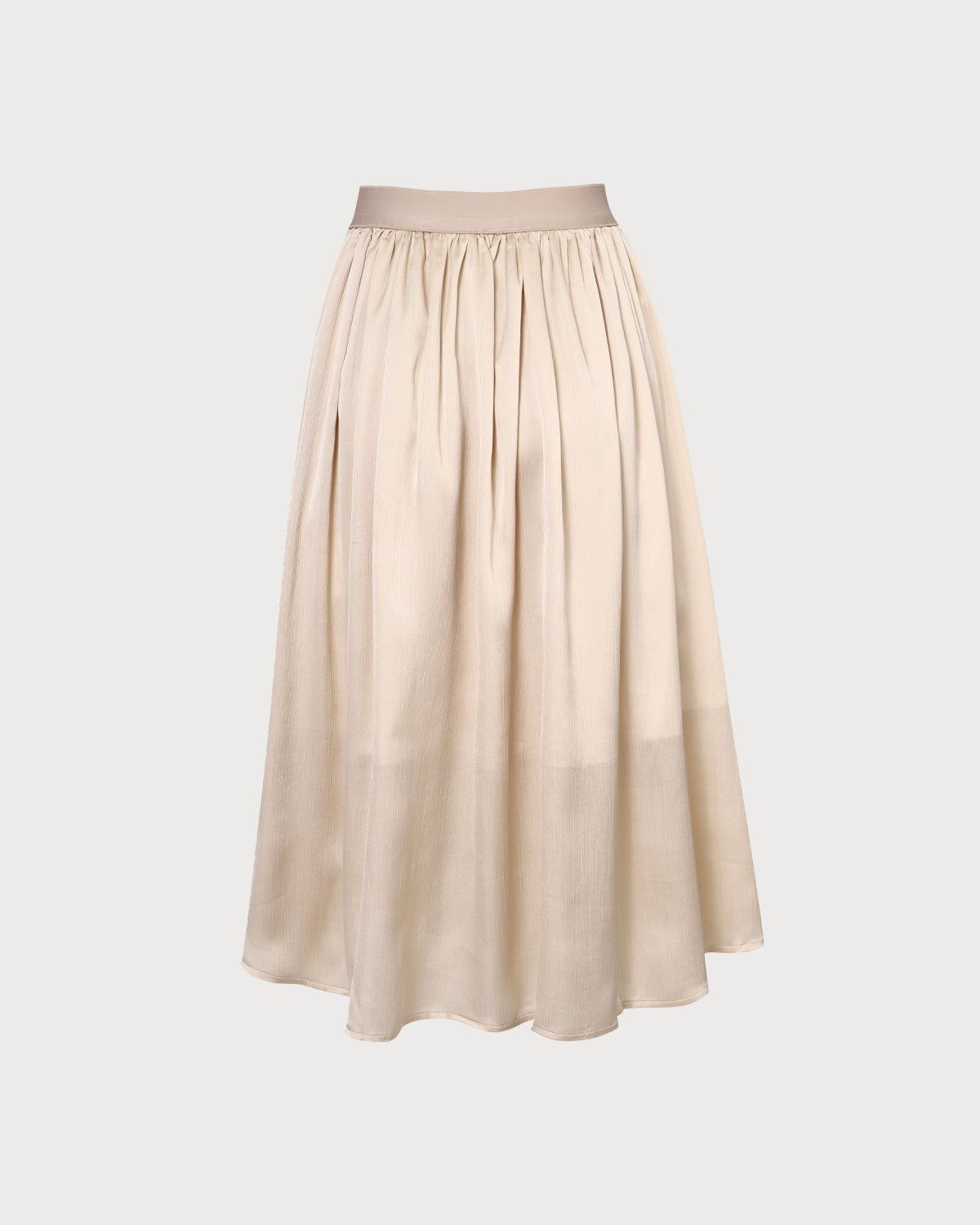 The Apricot High Waisted Pleated Midi Skirt sold by rihoas product image thumbnail 3