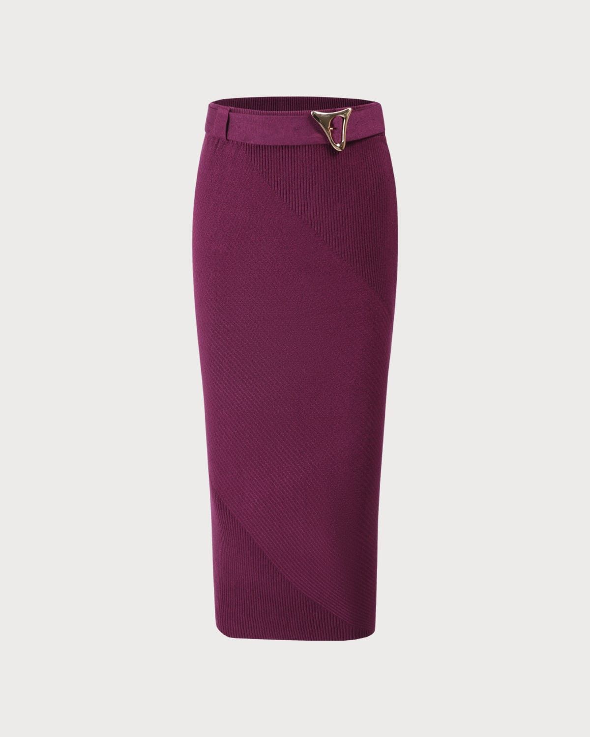The Purple V Neck Knit Two-Piece Skirt Set sold by rihoas product image thumbnail 4